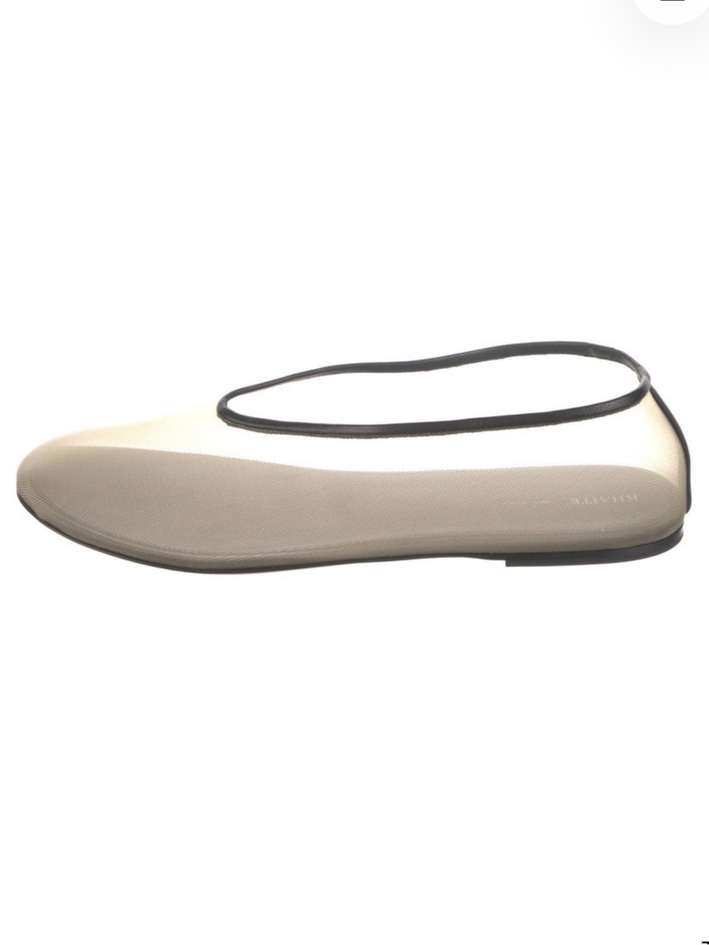 KHAITE Cream Mesh Ballet Flat with Black Trim